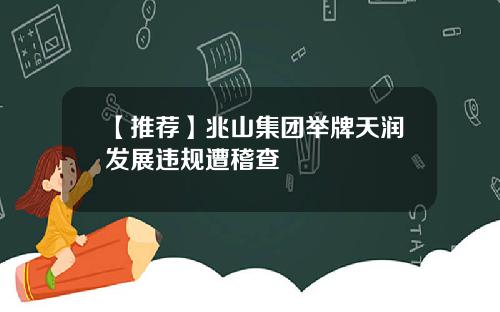 【推荐】兆山集团举牌天润发展违规遭稽查