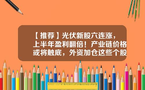 【推荐】光伏新股六连涨，上半年盈利翻倍！产业链价格或将触底，外资加仓这些个股-好用的股票资讯