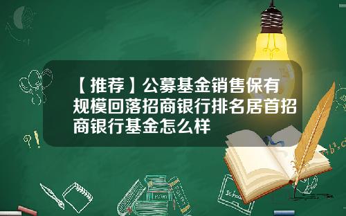 【推荐】公募基金销售保有规模回落招商银行排名居首招商银行基金怎么样