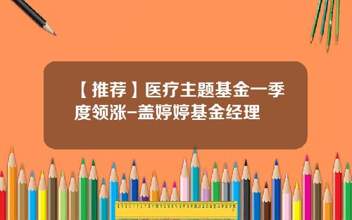 【推荐】医疗主题基金一季度领涨-盖婷婷基金经理
