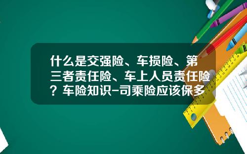什么是交强险、车损险、第三者责任险、车上人员责任险？车险知识-司乘险应该保多少