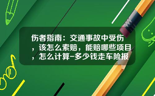 伤者指南：交通事故中受伤，该怎么索赔，能赔哪些项目，怎么计算-多少钱走车险报销【新闻】.
