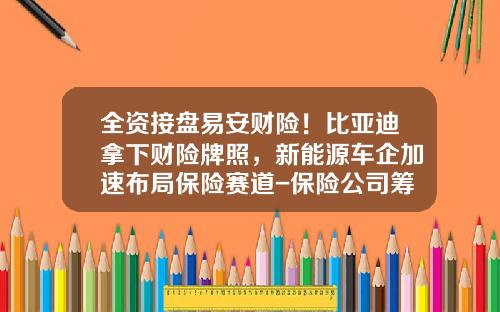 全资接盘易安财险！比亚迪拿下财险牌照，新能源车企加速布局保险赛道-保险公司筹建审批