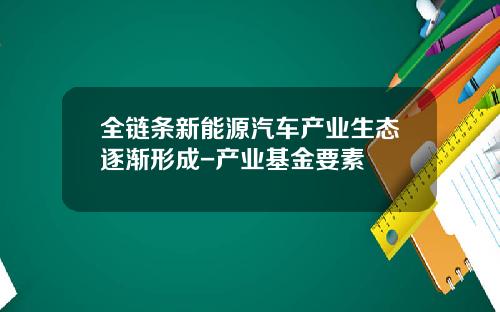 全链条新能源汽车产业生态逐渐形成-产业基金要素