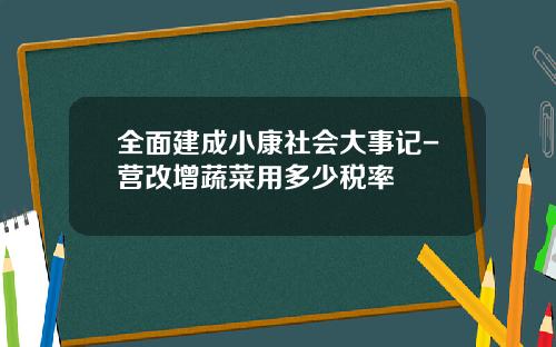 全面建成小康社会大事记-营改增蔬菜用多少税率