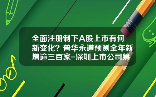 全面注册制下A股上市有何新变化？普华永道预测全年新增逾三百家-深圳上市公司筹资额