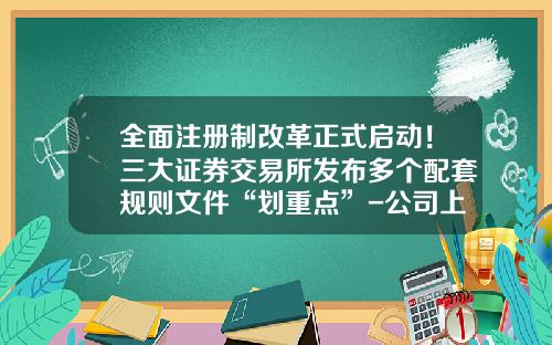 全面注册制改革正式启动！三大证券交易所发布多个配套规则文件“划重点”-公司上市内部能保留多少股份