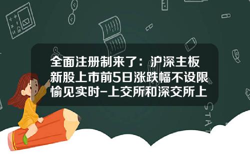 全面注册制来了：沪深主板新股上市前5日涨跌幅不设限愉见实时-上交所和深交所上市股东要求多少