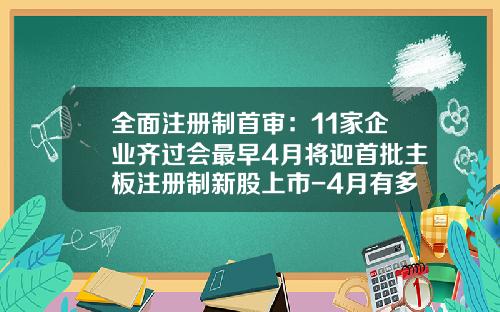 全面注册制首审：11家企业齐过会最早4月将迎首批主板注册制新股上市-4月有多少新股发行