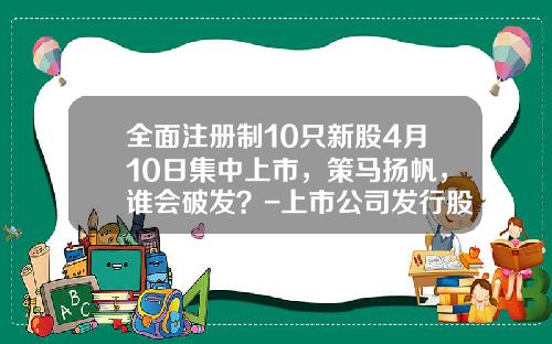 全面注册制10只新股4月10日集中上市，策马扬帆，谁会破发？-上市公司发行股票
