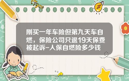 刚买一年车险但第九天车自燃，保险公司只退19天保费被起诉-人保自燃险多少钱