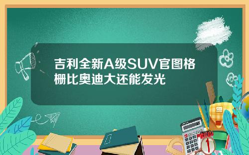 吉利全新A级SUV官图格栅比奥迪大还能发光