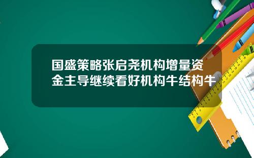 国盛策略张启尧机构增量资金主导继续看好机构牛结构牛
