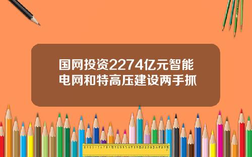 国网投资2274亿元智能电网和特高压建设两手抓