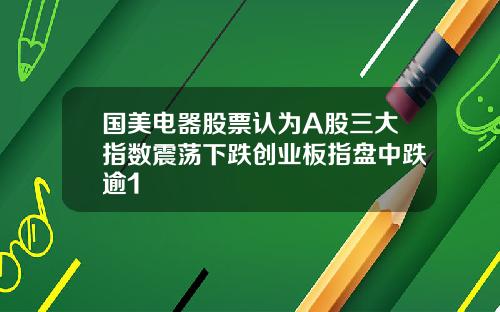 国美电器股票认为A股三大指数震荡下跌创业板指盘中跌逾1