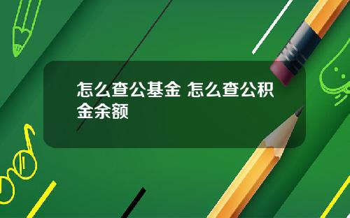 怎么查公基金 怎么查公积金余额