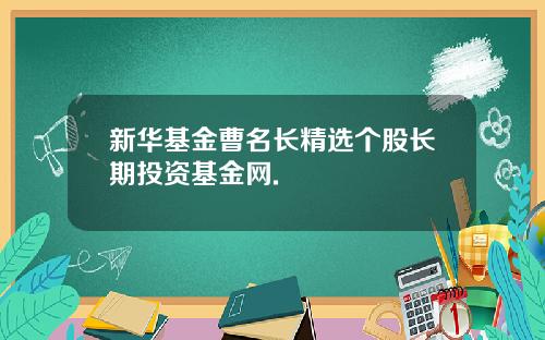 新华基金曹名长精选个股长期投资基金网.