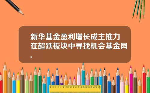 新华基金盈利增长成主推力在超跌板块中寻找机会基金网.