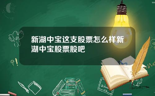 新湖中宝这支股票怎么样新湖中宝股票股吧