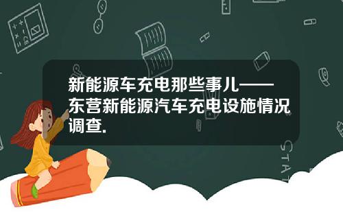 新能源车充电那些事儿——东营新能源汽车充电设施情况调查.