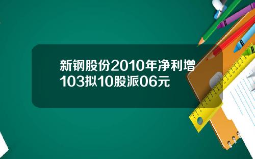 新钢股份2010年净利增103拟10股派06元
