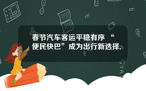 春节汽车客运平稳有序 “便民快巴”成为出行新选择.