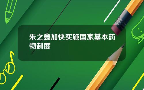 朱之鑫加快实施国家基本药物制度