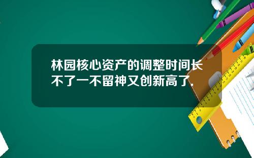 林园核心资产的调整时间长不了一不留神又创新高了.