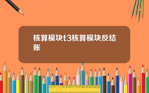 核算模块t3核算模块反结账