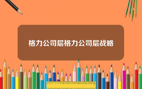 格力公司层格力公司层战略