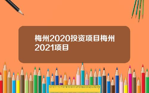 梅州2020投资项目梅州2021项目