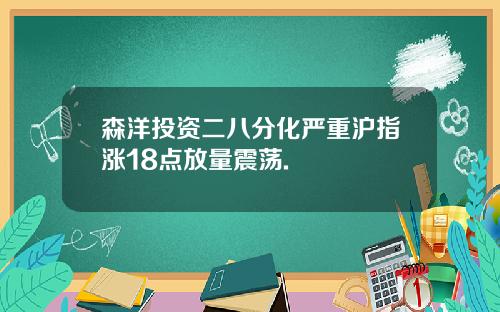 森洋投资二八分化严重沪指涨18点放量震荡.