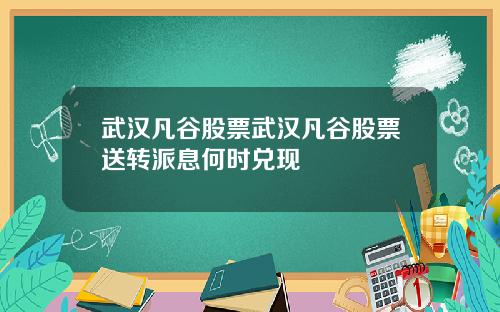 武汉凡谷股票武汉凡谷股票送转派息何时兑现