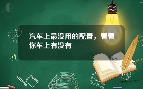 汽车上最没用的配置，看看你车上有没有