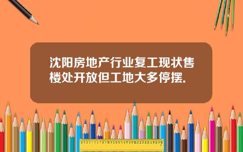 沈阳房地产行业复工现状售楼处开放但工地大多停摆.