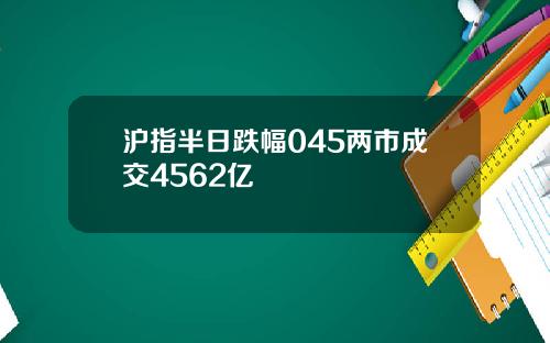 沪指半日跌幅045两市成交4562亿
