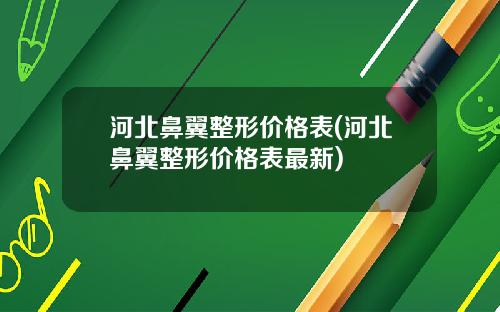 河北鼻翼整形价格表(河北鼻翼整形价格表最新)