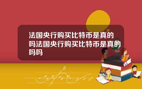 法国央行购买比特币是真的吗法国央行购买比特币是真的吗吗