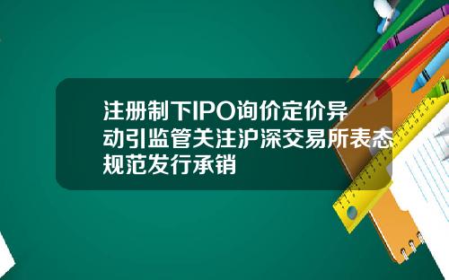注册制下IPO询价定价异动引监管关注沪深交易所表态规范发行承销
