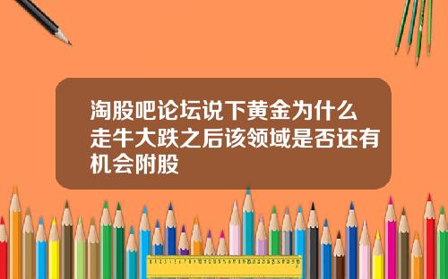 淘股吧论坛说下黄金为什么走牛大跌之后该领域是否还有机会附股
