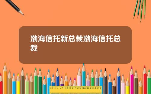 渤海信托新总裁渤海信托总裁