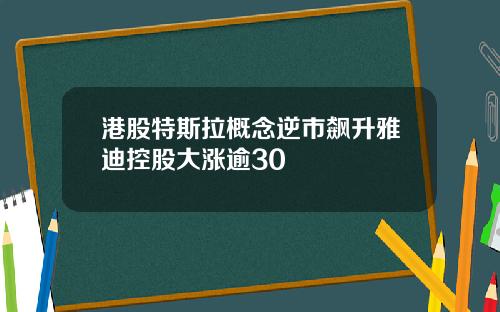 港股特斯拉概念逆市飙升雅迪控股大涨逾30
