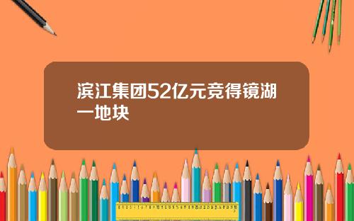 滨江集团52亿元竞得镜湖一地块