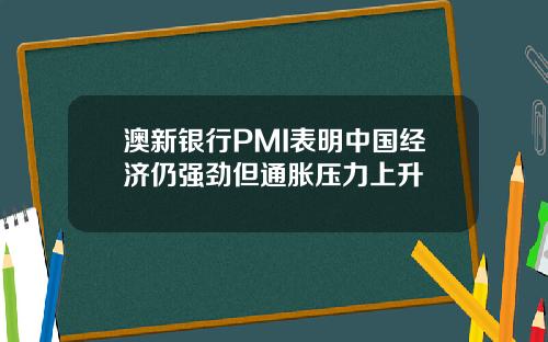 澳新银行PMI表明中国经济仍强劲但通胀压力上升