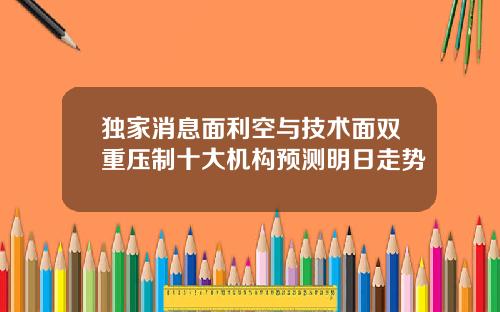 独家消息面利空与技术面双重压制十大机构预测明日走势