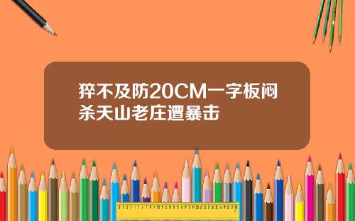 猝不及防20CM一字板闷杀天山老庄遭暴击