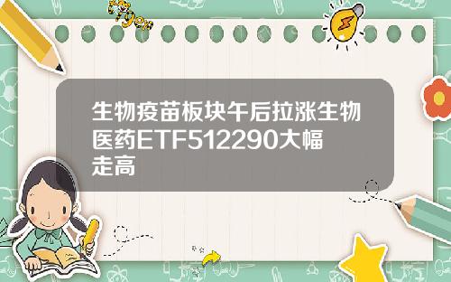生物疫苗板块午后拉涨生物医药ETF512290大幅走高