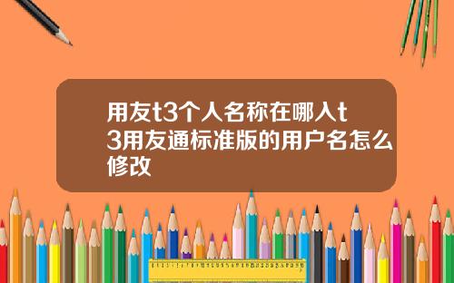 用友t3个人名称在哪入t3用友通标准版的用户名怎么修改