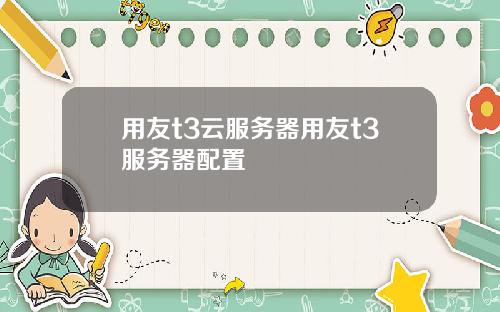 用友t3云服务器用友t3服务器配置