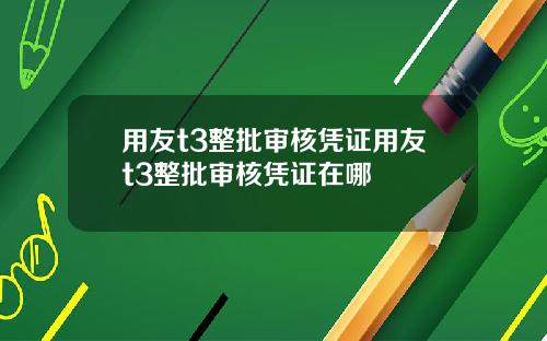 用友t3整批审核凭证用友t3整批审核凭证在哪